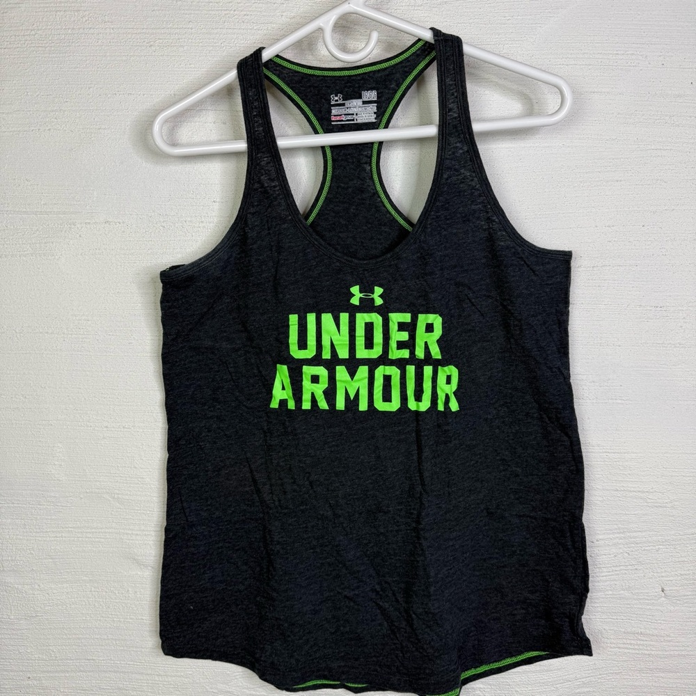 Under Armour Charcoal Tank with Neon Accents